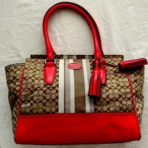 Coach Legacy Stripe Candace Carryall Tote